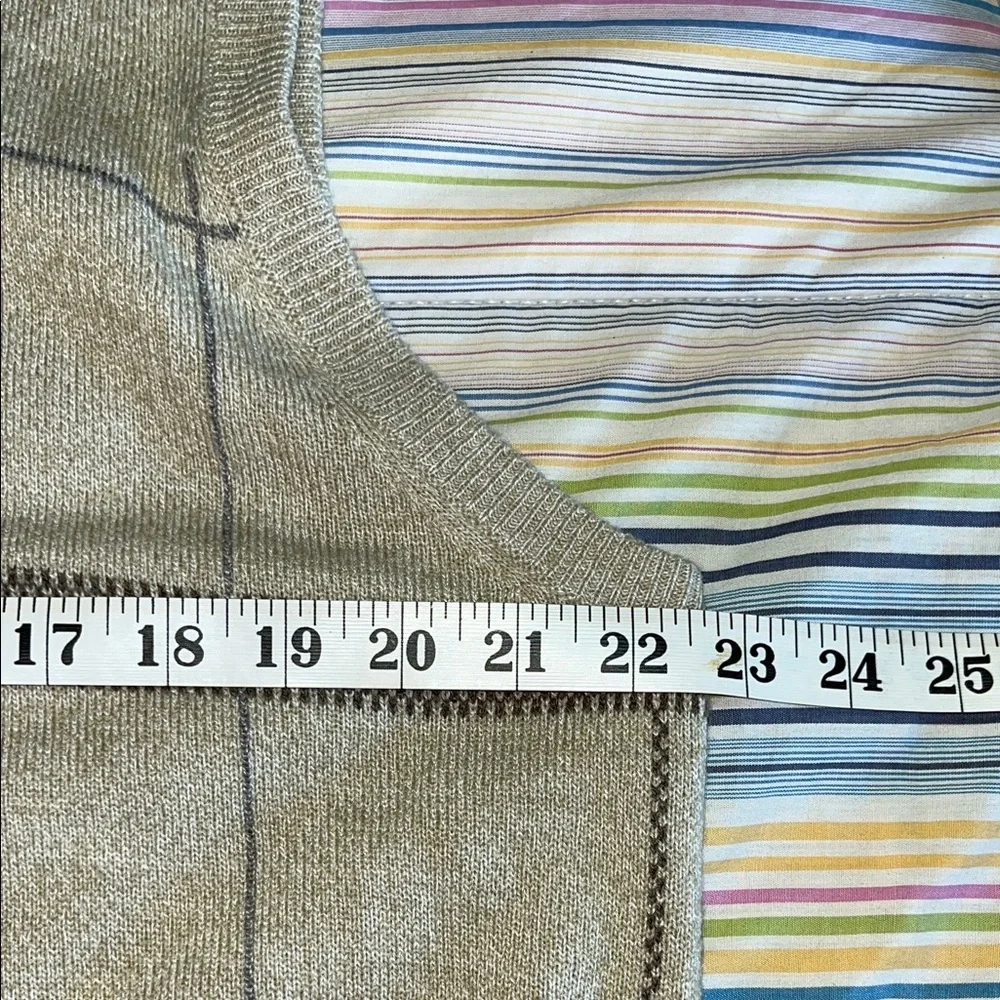 Dockers V-Neck Plaid Sweater Vest in Light Oat‎ XL NWT